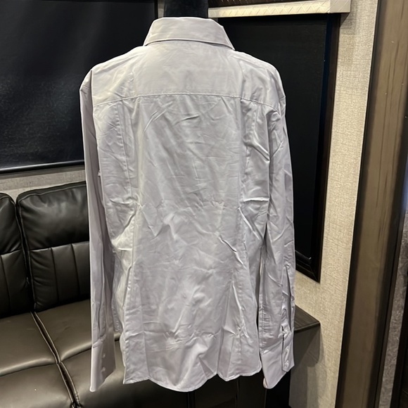 Calvin Klein Fitted Button Down Long Sleeve Work Blouse - Gray - XL - Picture 3 of 6